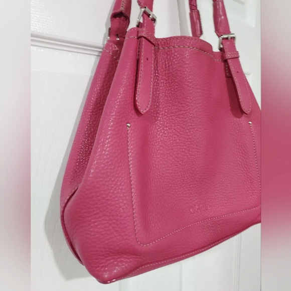 Cole Hann Raleigh Raspberry Pink Soft Pebbled Leather Shoulder Bag - Picture 8 of 13